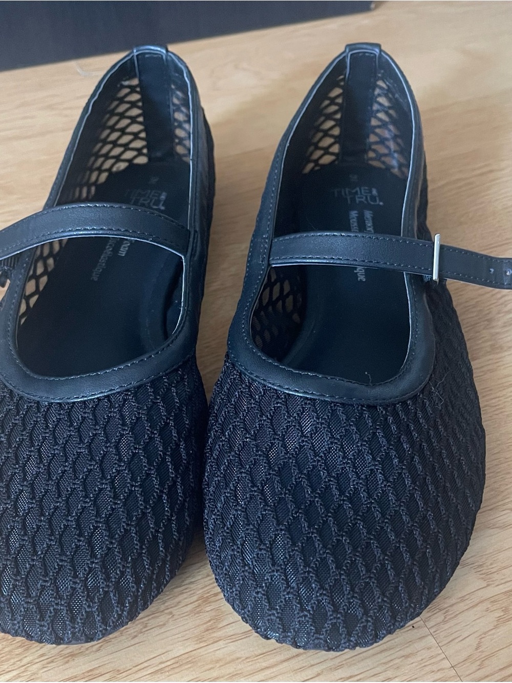 Mesh Mary Jane Flats with Strap